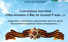Электронная выставка «Мы помним о Вас не только 9 мая…»